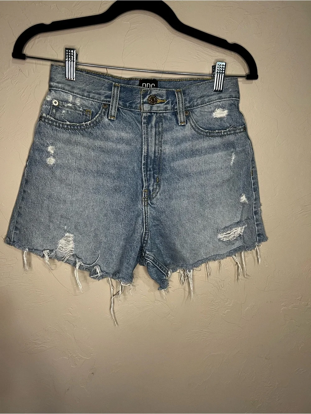BDG Urban‎ Outfitters A Line High Rise Distressed Raw Hem Denim Shorts